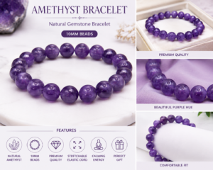 Amethyst bracelet 10mm