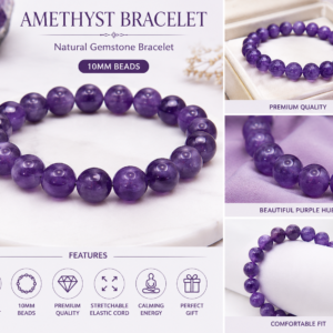 Amethyst bracelet 10mm