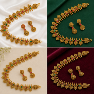 Antique Gold Necklace & Earring Set