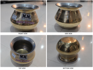 Premium Brass & Silver Finish Traditional Pot