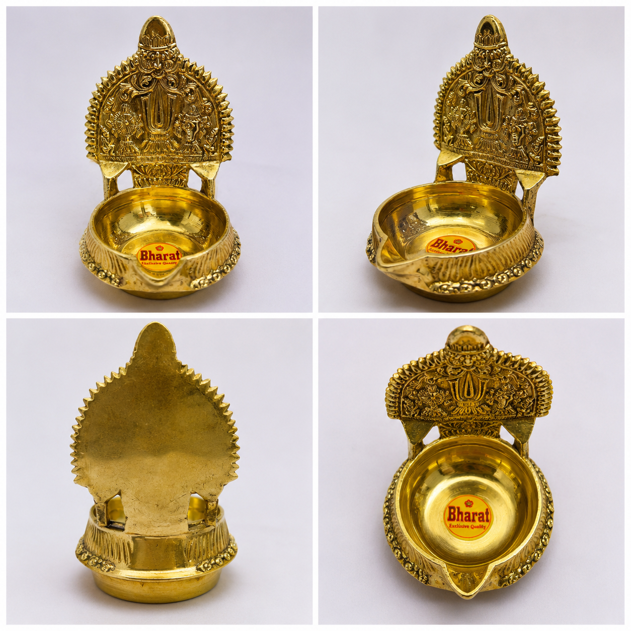 Traditional Golden Brass Pooja Diya