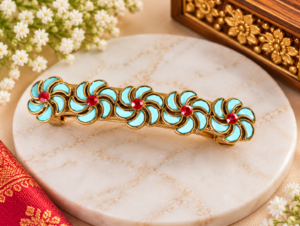 Elegant Floral Gold-Tone Hair Clip