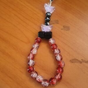 Red crackle phone charm Single