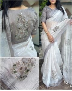 Linen saree