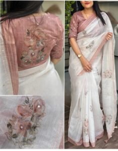 Linen saree
