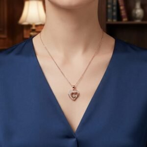 Elegant Rose Gold Heart Pendant Necklace