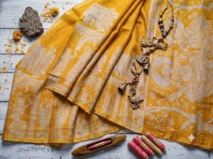 Kalamkri Linen saree
