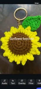 Handmade Crochet Sunflower Keychain