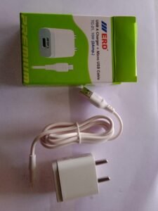 USB wall charger with a Micro-USB cable.